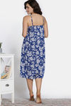 Zivame 2 Mile Fashion Woven Mid Calf Length Nightdress - Medieval Blue — thumbnail 4